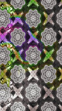 Raster düz çiçek çizim deseni. Hediye ambalaj kağıdı, tebrik kartları, posterler ve pankart tasarımı. Tarafsız ve gri renkte çiçekler.