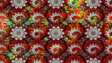 Çiçekli karalama şeklinde Raster çiçek deseni. Kırmızı ve kahverengi renkte çiçekler. Nazikçe, güzel çiçek arkaplanı..