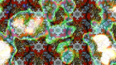 Raster illüstrasyonundaki çiçek desenli çizim. Yeşil ve nötr renklerde çiçekler. Renkli Bahar Teması eskiz kalıbı. Düz Çiçek Elementleri Tasarımı.