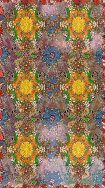 Küçük çiçekli basit bir çiçek çizimi. Raster illüstrasyonu. Kahverengi renkte sevimli çiçekler. Moda baskısı, albüm, ambalaj kağıdı, duvar kağıdı için zarif dekoratif süslemeler..