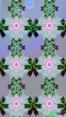 Raster illüstrasyonundaki çiçek desenli çizim. Tarafsız renklerde çiçekler.