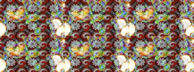 Hoş bir çiçek geçmişi var. Küçük bir çiçekte eskiz deseni. Raster illüstrasyonu. Güzel kumaş deseni.