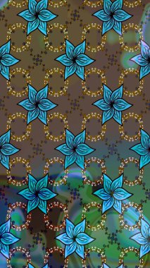 Kumaş desenli papatya çiçeği detayı. Kahverengi renkte çiçekler.