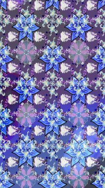 Renkli Bahar Teması eskiz kalıbı. Düz Çiçek Elementleri Tasarımı. Eskiz klasiği. Raster Şirin kumaş deseni.