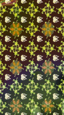 Yeşil renkli çiçekler. Raster illüstrasyonu. Şirin çiçek elementleri. Çizim.