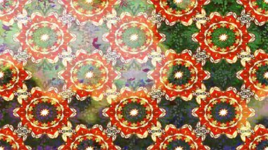 Renkli unsurlarla hareketli arka plan görüntüleri. Çiçekler. Eski model. Bayrak tarzı. Video kaydı. Şablon. Döngü. Kusursuz.. 