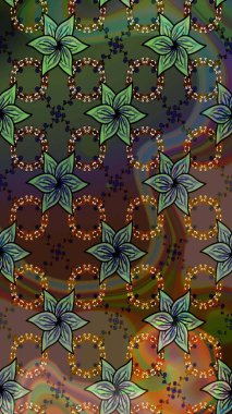 Çiçekli el çizimi çizimi deseni. Modern gelişim kahverengi raster arka plan duvar kâğıdı illüstrasyon klasik çizgili iz sürme desenli çiçekler, çiçekli süsler.