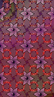 Kahverengi çiçekli eskiz deseni, suluboya çiçek deseni, sevimli çiçek, duvar kağıdı, kart veya kumaş için fayanslı. Raster - stok.