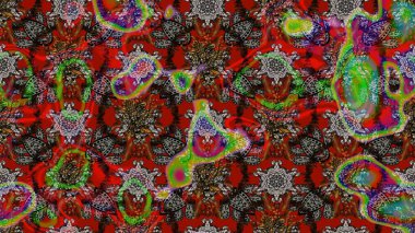 Güzel kumaş deseni. Renkli Bahar Teması eskiz kalıbı. Düz Çiçek Elementleri Tasarımı. Raster illüstrasyonunda çiçek deseni çizimi.