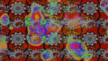 Raster illüstrasyonu. Kahverengi ve gri renkli çiçekler. Çizim çiçek deseni duvar kağıdı için kullanılabilir.