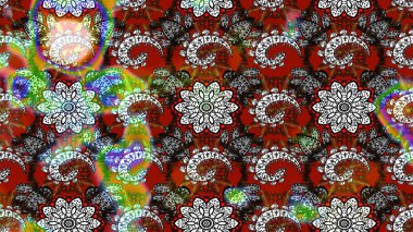 Şirin çiçekli, desenli, gri ve kahverengi renkli bir eskiz deseni. Tekstil için suluboya eskiz deseni. El çizimi çiçek çizimi deseni (fayans)).