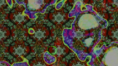 Renkli Bahar Teması eskiz kalıbı. Çiçek deseni. Düz Çiçek Elementleri Tasarımı. Raster çizimi. Güzel kumaş deseni..