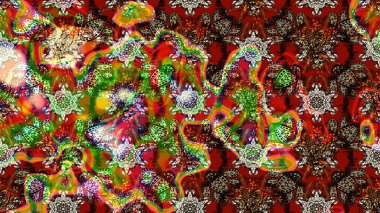 Çizgi çizimi kalıbı. Şirin çiçekler. Raster Moda kumaş deseni.