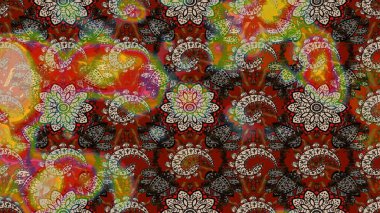 Raster illüstrasyonu. Bej ve kahverengi renkli çiçekler. Çiçek desenli eskiz, vuruşlar, sıçramalar, yaz çiçekleri..