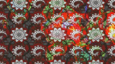 Gömlek baskısı için çiçek boyası. Gri ve kahverengi renkli çiçekler. Çiçek eskiz kalıbı geçmişi.