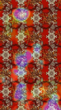 Çiçekler suluboya tarzında kahverengi ve kırmızı renklerde. Kahverengi ve kırmızı renkte çiçekler olan çiçek deseni çiz.