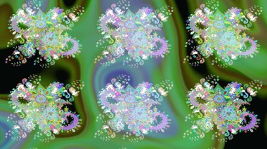 Raster illüstrasyonu. Düz Çiçek Elementleri Tasarımı. Chichi 'nin kumaş kalıbını çiz. Renkli Bahar Teması eskiz kalıbı. Çiçek deseni.