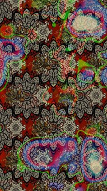 Suluboya çizim kalıbı. Çiçeğin suluboya çizimlerinin mükemmel deseni. Moda baskısı. Dekorasyon ve tasarım için güzel bir desen. Eski model. Raster illüstrasyonu.