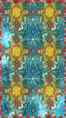 Raster - stok. Suluboya, elle çizilmiş. Vadinin mavi renkli çiçekleri. Taslak arkaplan deseni.