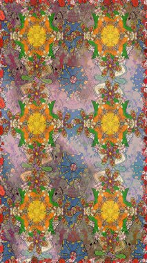 Tarafsız renklerde yaz çiçekleri. Raster illüstrasyonu. Raster çiçek desenli ve çiçekli..