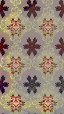 Raster illüstrasyonu. Gri renkli çiçekler. Çiçek süslemeli çizim deseni.