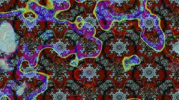 Yumuşak, bahar çiçekleri kahverengi ve mavi renklerde. Çiçek ve yapraklı karalama şeklinde Raster çiçek deseni. Raster illüstrasyonu.