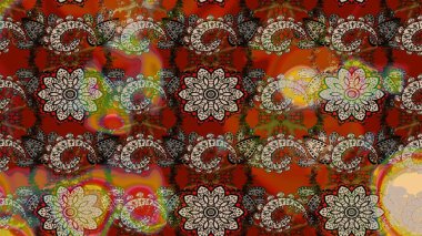 Raster. Renkli Bahar Teması eskiz kalıbı. Düz Çiçek Elementleri Tasarımı.