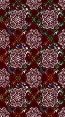 Tekstil, tebrik kartı, boyama kitabı, telefon kılıfı baskısı için kullanılabilir. Kızılderili desenli desenli desenli şal deseni. Etnik Mandala süsü. Raster Henna dövme stili.