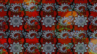 Modaya uygun kumaş deseni. Renkli Yaz Temalı eskiz kalıbı. Sevimli çiçek raster deseni. Düz Çiçek Elementleri Tasarımı.