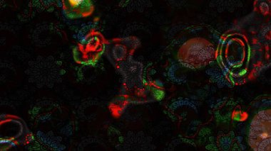 Raster çiçek desenli çiçek deseni, yapraklar, dekoratif elementler, sıçrama, lekeler, el çizimi kontur çizgileri ve Doodle çizim stili, grafik raster çizim çizimi.