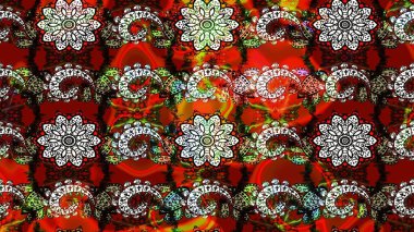 Robot resim. Raster illüstrasyonu. Küçük çiçekte sevimli çiçek deseni var..