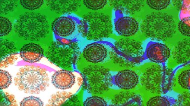 Küçük çiçekteki sevimli çiçek deseni. Yeşil renkte çiçekler.