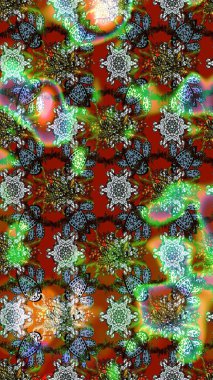 Düz Çiçek Elementleri Tasarımı. Sketch Colour Spring Theme eskiz kalıbı. Sevimli çiçek raster deseni. Yeşil ve kahverengi renkte çiçekler.