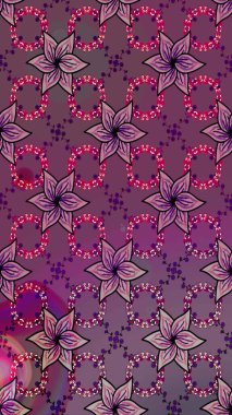 Klasik çiçek tasarımı elementleri. Mor renkli mor kıvırcık çiçekler. Raster illüstrasyonu.