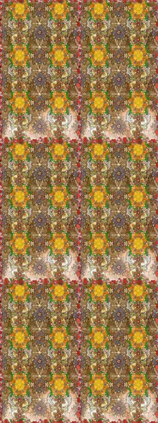 Raster illüstrasyonu. Raster çiçekleri klasik tarzda çizilmiş. Kahverengi ve bej renklerde bahar çiçekleri. Çiçekli yumuşak çizim deseni.