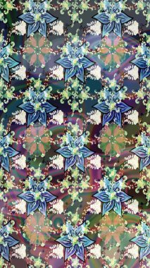 Çiçekli karalama şeklinde Raster çiçek deseni. Yumuşak, bahar çiçekli arka plan. Tarafsız renklerde çiçekler.