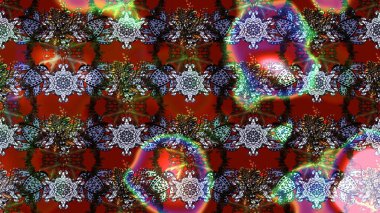 Kırmızı ve kahverengi renkte çiçekler. Kırmızı ve kahverengi renkte çiçek çizimi. Çiçek deseni. Şatafatlı bahar bahçesi dokusu. Raster illüstrasyonu.