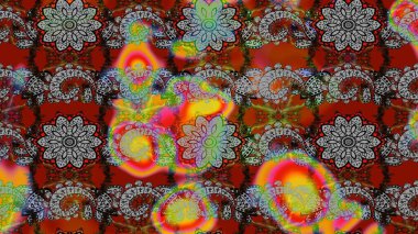 Renkli Bahar Teması eskiz kalıbı. Düz Çiçek Elementleri Tasarımı. Parlak arkaplan eskiz desenli çiçekli fantezi tasarımı.