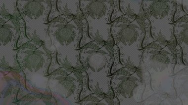 Çiçek buketleriyle klasik bir eskiz şekli. Gri renklerde. Raster illüstrasyonu.