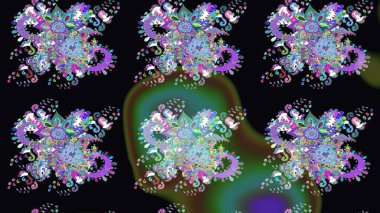 Modaya uygun kumaş deseni. Sevimli çiçek raster deseni. Renkli Yaz Temalı eskiz kalıbı. Düz Çiçek Elementleri Tasarımı.