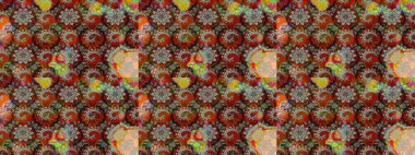 Raster illüstrasyonu. Çiçekli güzel suluboya desen. Gri ve kahverengi renklerde.