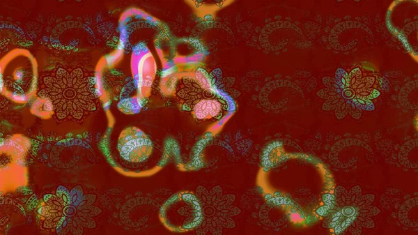 Düz Çiçek Elementleri Tasarımı. Kahverengi ve kırmızı renkte çiçekler. Renkli Bahar Teması eskiz kalıbı. Güzel çiçek deseni..