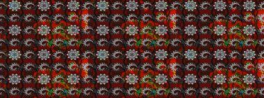 Gömlek baskısı için çiçek boyası. Gri ve kırmızı renkte çiçekler. Çiçek eskiz kalıbı geçmişi.