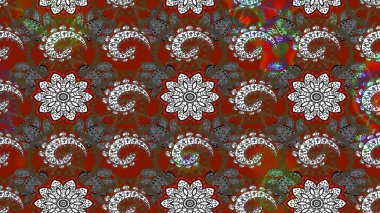 Küçük çiçekteki sevimli çiçek deseni. Güzel kumaş deseni. Güzel karalamalı çiçek desenli çizim. Raster illüstrasyonu.