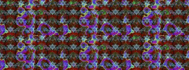 Kahverengi ve kırmızı renklerde güzel bir tekstil. Raster illüstrasyonu. Suluboya çiçekli çiçek deseni.