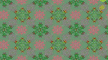 Küçük renkli çiçekler. Motley illüstrasyonu. Küçük çiçekte güzel bir desen. Yeşil çiçekli bahar çiçekleri. Moda baskıları için zarif bir şablon.