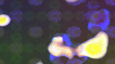 Robot resim. Gri renkli çiçekler. Raster illüstrasyonu. Şirin çiçek elementleri..