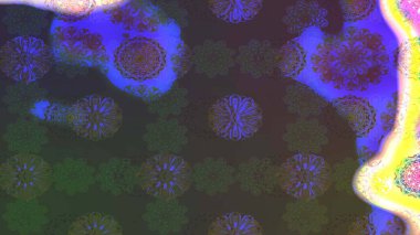 Raster illüstrasyonu. Tekstil veya kitap kapakları, imalat, duvar kağıtları, baskı, hediye paketi ve yapıştırma kitabı için çiçek eskizi geçmişi. Küçük ölçekli çiçeklerdeki basit sevimli desen.