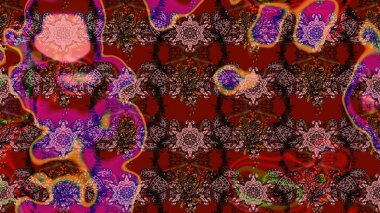 Nazik, sevimli çiçek arkaplanı. Kırmızı ve kahverengi renkte çiçekler. Raster çiçek desenli ve çiçekli..