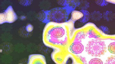 Çiçekli zambakların eskiz geçmişi. Çiçek tasarımı için inanılmaz bir kolaj cenneti tarzı. Parlak çiçekli kolaj çiçekleri yeşil.